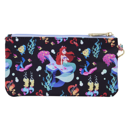 The Little Mermaid 35th Anniversary Life is the Bubbles All-Over Print Nylon Zipper Pouch Wristlet