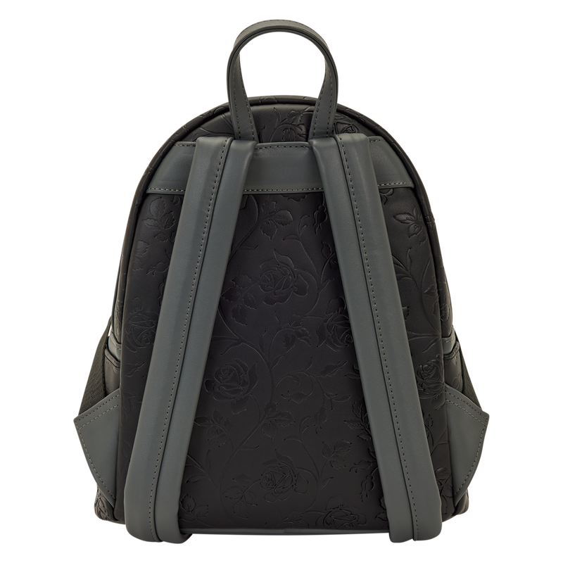 black and white with floral on it mini backpack Wednesday Black Roses Loungefly Mini Backpack