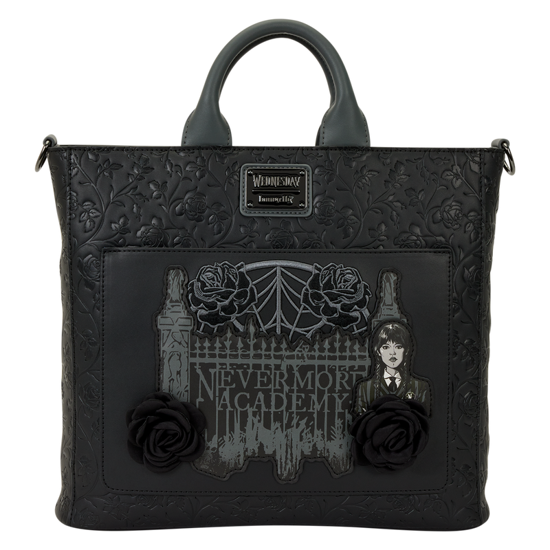 Wednesday Black Roses Convertible Backpack & Tote Crossbody Bag - Thumbnail 3