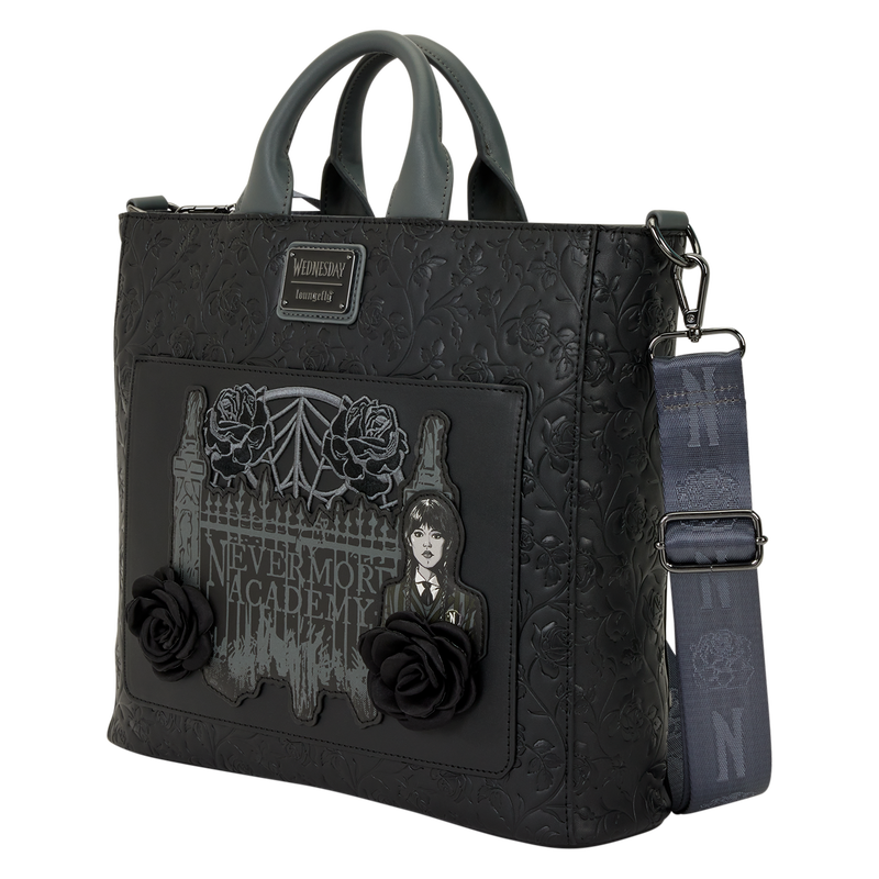 Wednesday Black Roses Convertible Backpack & Tote Crossbody Bag - Thumbnail 2