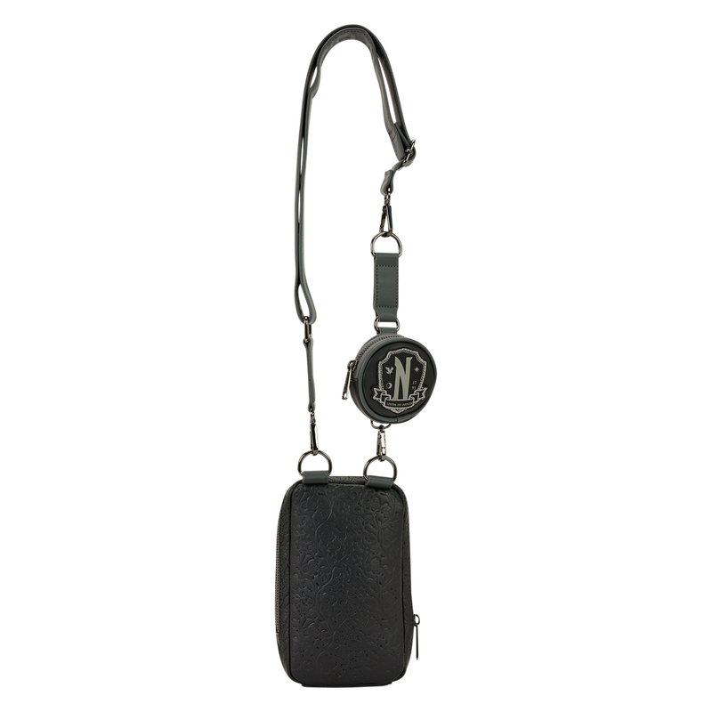 Wednesday Black Roses Cell Phone Crossbody Bag with Coin Bag 3