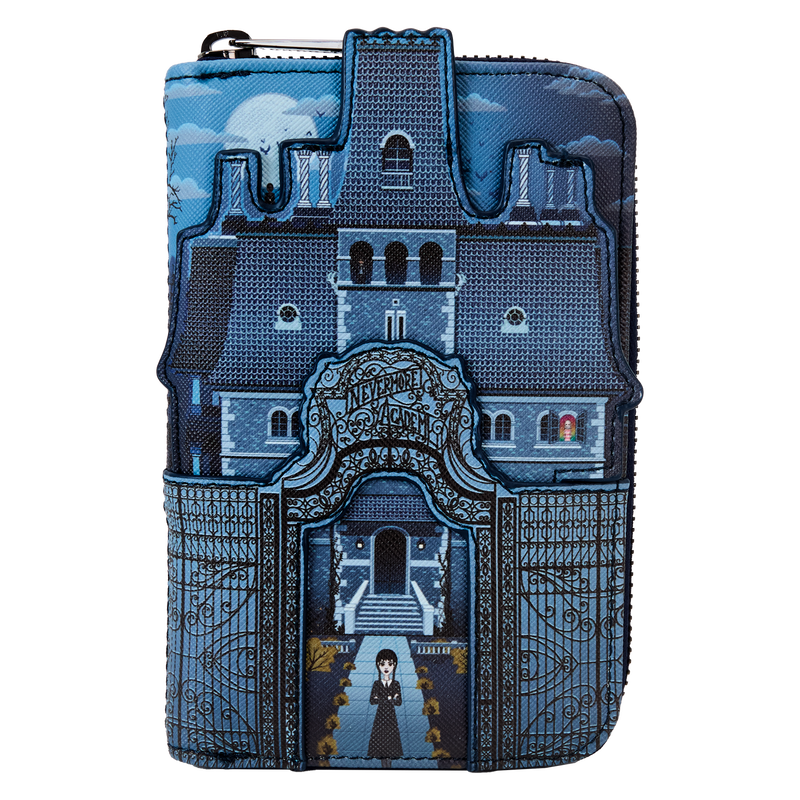 Wednesday Nevermore Academy Castle Zip Around Wallet