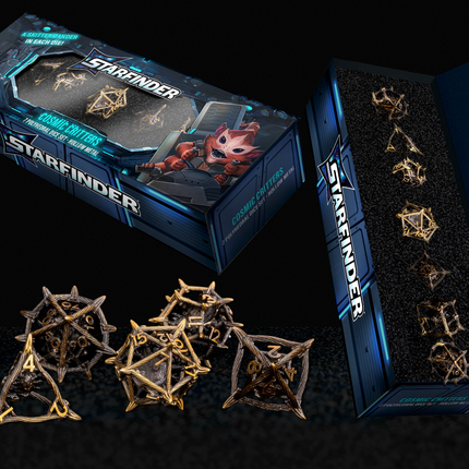 Cosmic Critters Skittermander Hollow Metal Dice Set