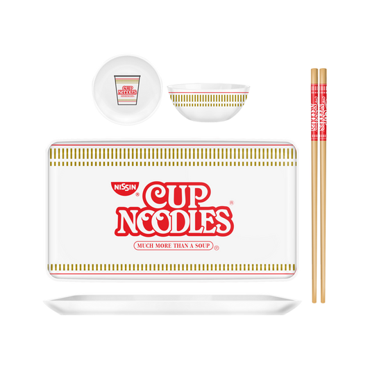 Nissin Cup Noodles Classic Logo Boxed 3pc Ceramic Sushi Set