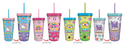 Hello Kitty 24oz 4 pack Color Change Plastic Tumbler