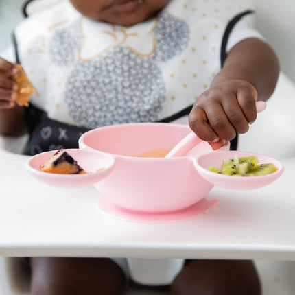 Silicone First Feeding Set: Minnie Mouse Light Pink