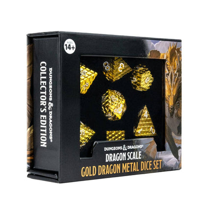 D&D Officially Licensed Dragon Scale Metal Dice Set: Gold