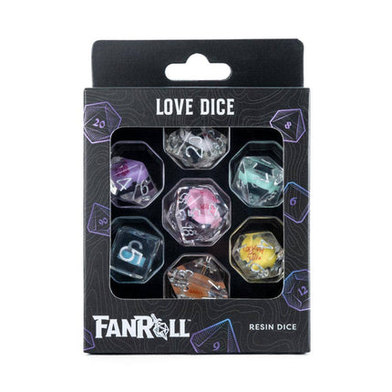 Best Selling Dice Set in Premium Box Packaging: Love/Hearts