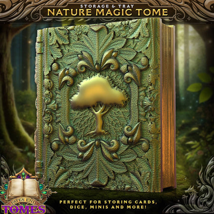 Nature Magic Storage Tome for TTRPG MTG, Pokemon, D&D Gaming