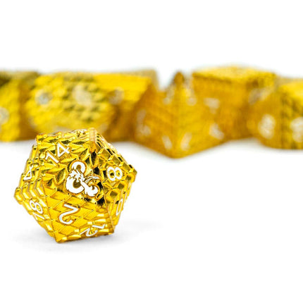 D&D Officially Licensed Dragon Scale Metal Dice Set: Gold
