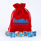 Red Velvet Dice Bag with Gold Satin Lining