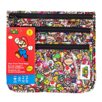 Clear Travel Bag 3-Pack: Super Mario™ Mashup