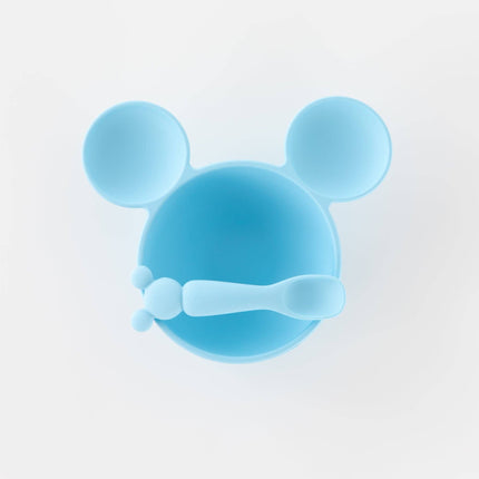 Silicone First Feeding Set: Mickey Mouse Light Blue