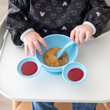 Silicone First Feeding Set: Mickey Mouse Light Blue
