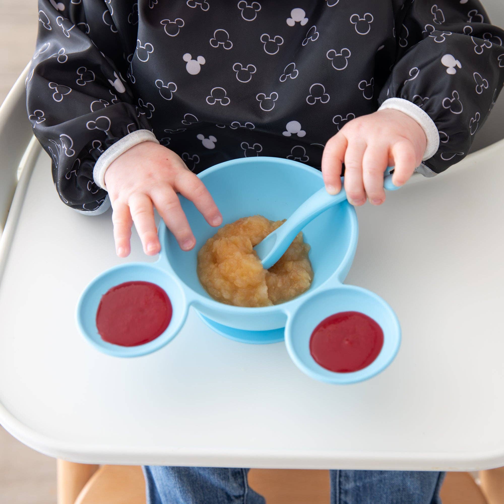 Silicone First Feeding Set: Mickey Mouse Light Blue 11