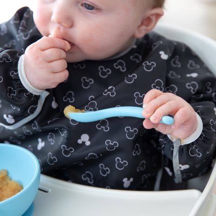 Silicone First Feeding Set: Mickey Mouse Light Blue