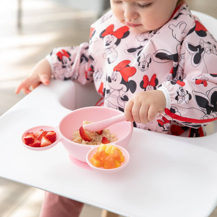 Silicone First Feeding Set: Minnie Mouse Light Pink