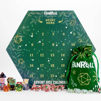 FanRoll Holiday Dice Advent Calendar 2025 (4 sets of dice)