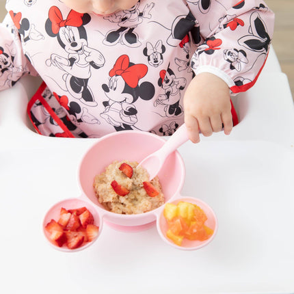 Silicone First Feeding Set: Minnie Mouse Light Pink