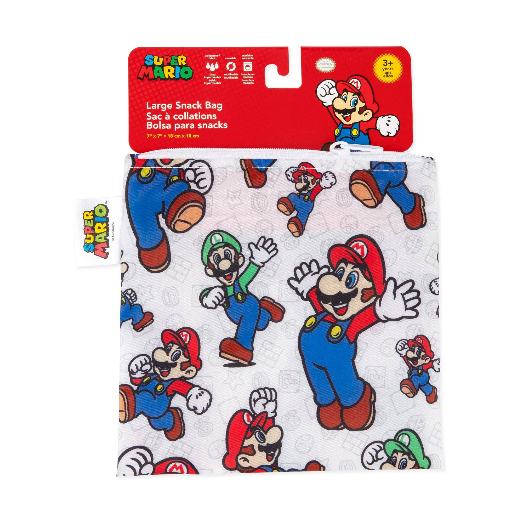 Reusable Snack Bag, Large: Super Mario™ & Luigi 13