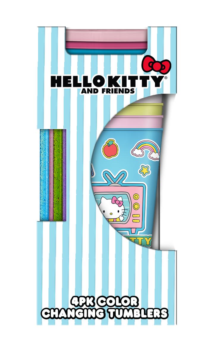 Hello Kitty 24oz 4 pack Color Change Plastic Tumbler