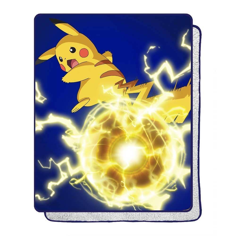 Pokemon Electro Shock Silk Touch Sherpa Throw 46x50