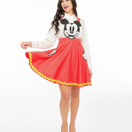 Mickey & Friends Collection by Unique Vintage Red Mickey Face Pinafore