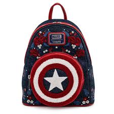 Captain America 80th Anniversary Floral Shield Mini Backpack