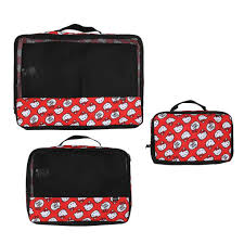 Hello Kitty Packing Cubes with Red AOP and Black Accents 3pc Set