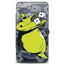 Disney Oogie Boogie Rolling Dice Pose Scattered Dice Grays Vegan Leather Hinged Wallet