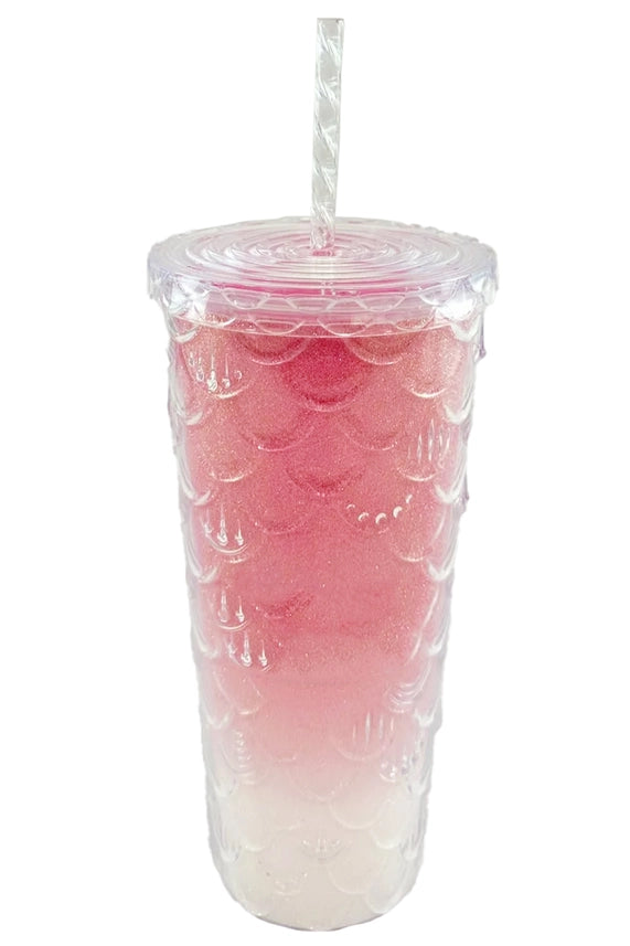 Mermaid Tail Scale Glitter Shimmer Tumbler Cup