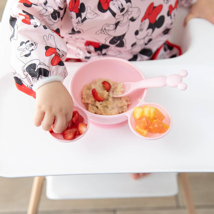 Silicone First Feeding Set: Minnie Mouse Light Pink