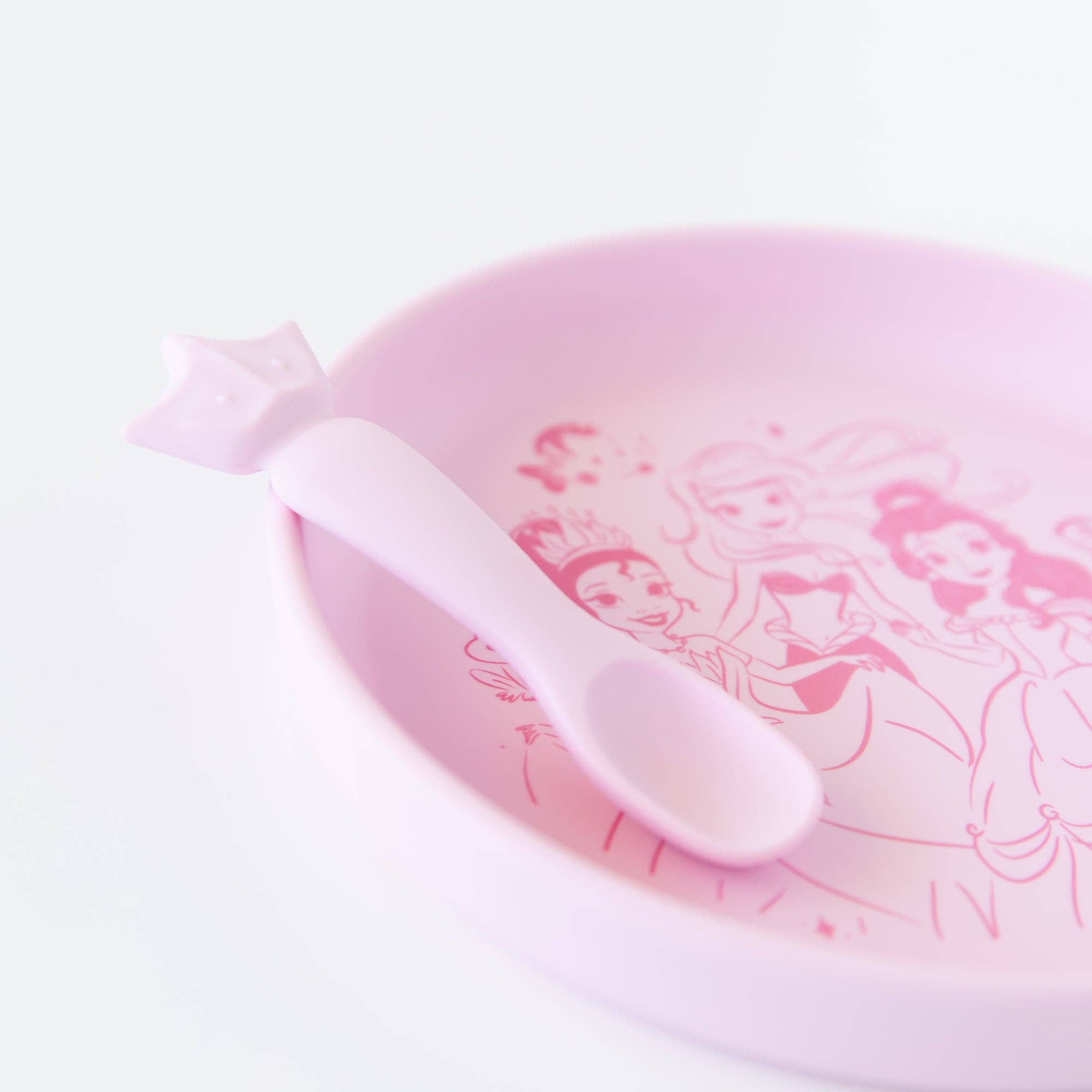 Silicone Plate + Spoon Set: Disney Princess 4