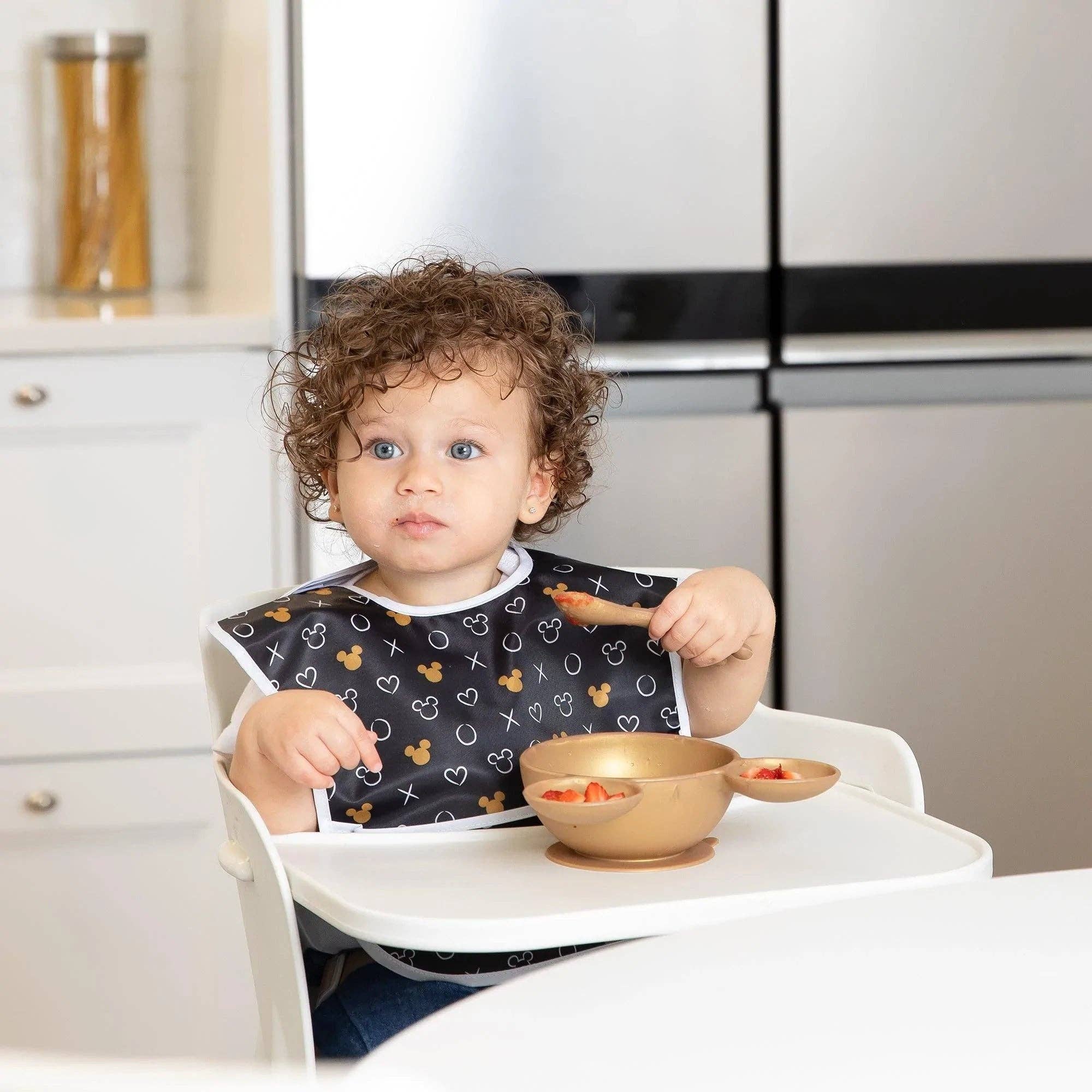 Silicone First Feeding Set: Minnie Mouse Gold 9