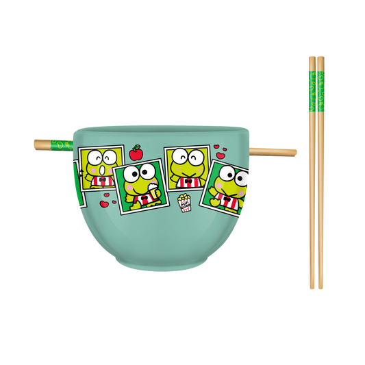 Sanrio Keroppi Snapshot 20oz Ramen Bowl w/Chopsticks