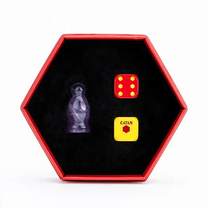 CATAN Official Premium Robber & Metal Dice Set- Amethyst