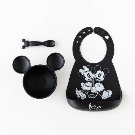 Silicone Bib: Mickey + Minnie Mouse