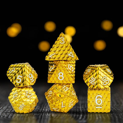 D&D Officially Licensed Dragon Scale Metal Dice Set: Gold