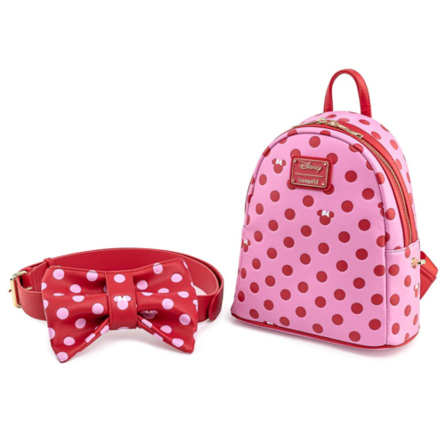 Pink and Red Polka Dot Mini Backpack & Wallet 3