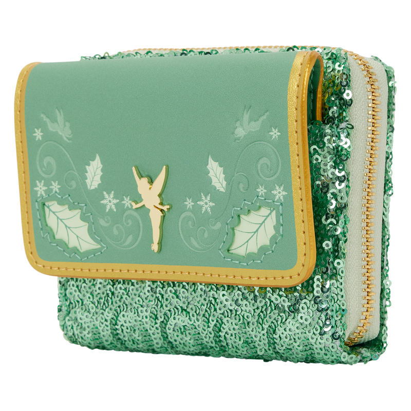 Peter Pan Tinker Bell Holiday Sequin Tri-Fold Wallet