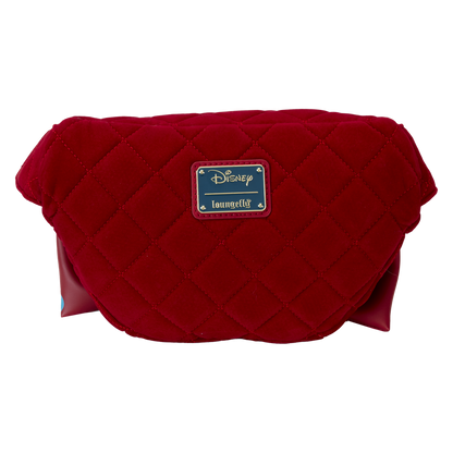 Snow White Classic Bow Quilted Velvet Belt Bag