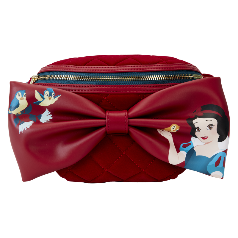 Snow White Classic Bow Quilted Velvet Belt Bag