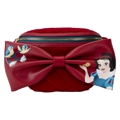 Snow White Classic Bow Quilted Velvet Belt Bag