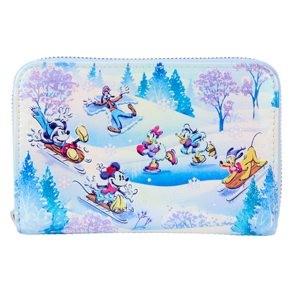 Mickey & Friends Winter Wonderland Scene Zip Around Wallet