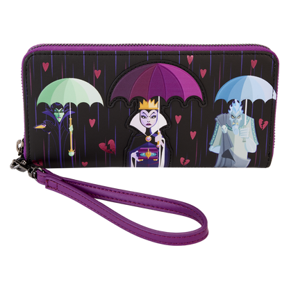 Disney Villains Curse Your Hearts Zip Around Wristlet Wallet