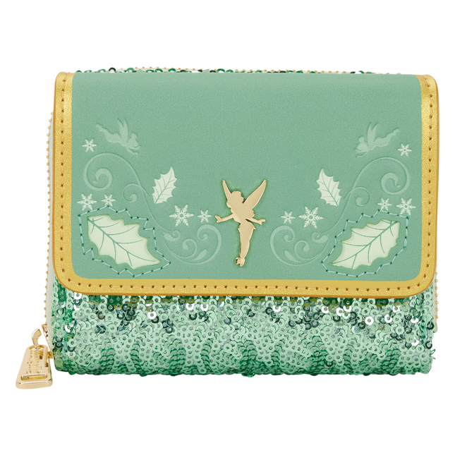 Peter Pan Tinker Bell Holiday Sequin Tri-Fold Wallet