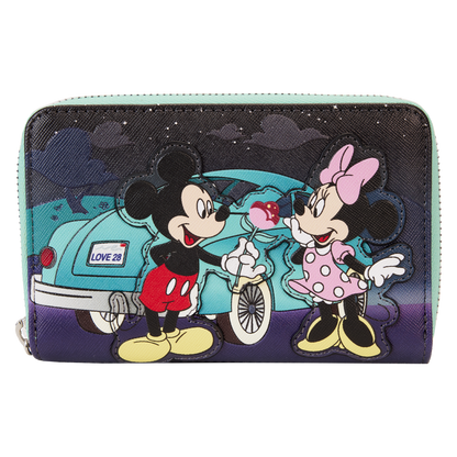 Mickey & Minnie Date Night Drive-In Zip Around Wallet