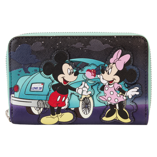 Mickey & Minnie Date Night Drive-In Zip Around Wallet