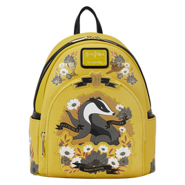Harry Potter Hufflepuff House Floral Tattoo Mini Backpack