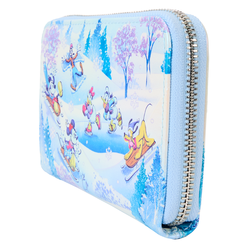 Mickey & Friends Winter Wonderland Scene Zip Around Wallet